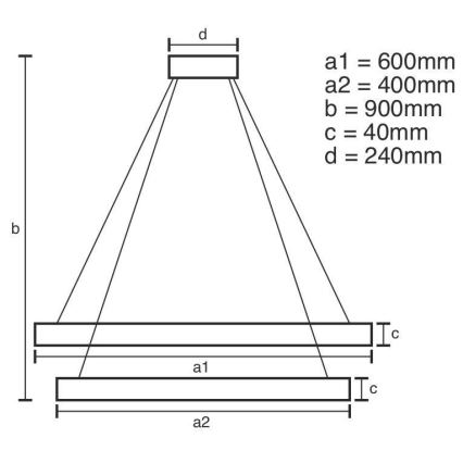 LED Reguliuojamas pakabinamas sietynas LED/70W/230V 3000-6500K + valdymo pultas