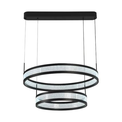 LED Reguliuojamas pakabinamas sietynas LED/70W/230V 3000-6500K diametras 60 cm juoda + nuotolinio valdymo pultas