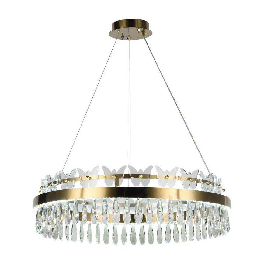 LED šviesos reguliavimas krištolas Sietynas ant stygos LED/80W/230V 3000-6500K auksas + nuotolinio valdymo pultas