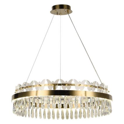 LED šviesos reguliavimas krištolas Sietynas ant stygos LED/80W/230V 3000-6500K auksas + nuotolinio valdymo pultas