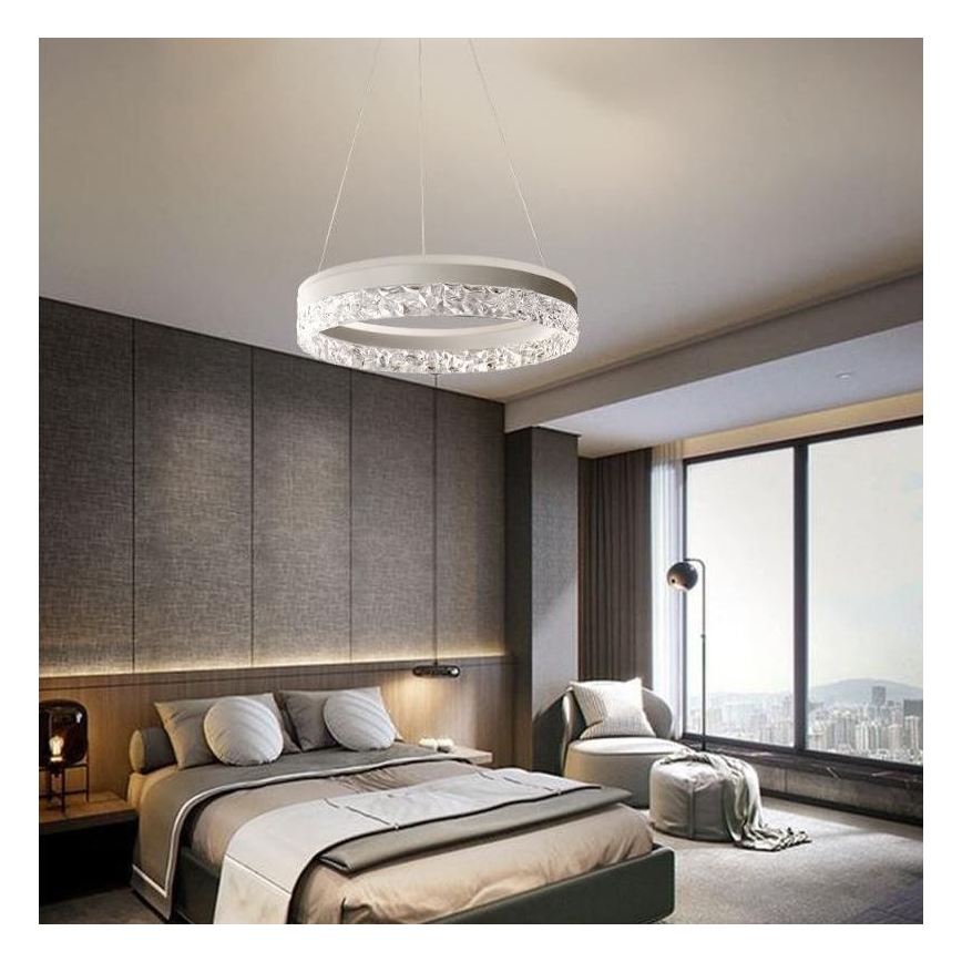 LED Reguliuojamas pakabinamas sietynas LED/80W/230V 3000-6500K balta + nuotolinio valdymo pultas