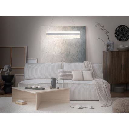 LED Pritemdomas krištolo pakabinamas sietynas LED/80W/230V 3000-6500K baltas + nuotolinio valdymo pultas