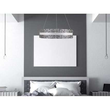 LED Pritemdomas krištolo pakabinamas sietynas  LED/80W/230V 3000-6500K baltas + nuotolinio valdymo pultas