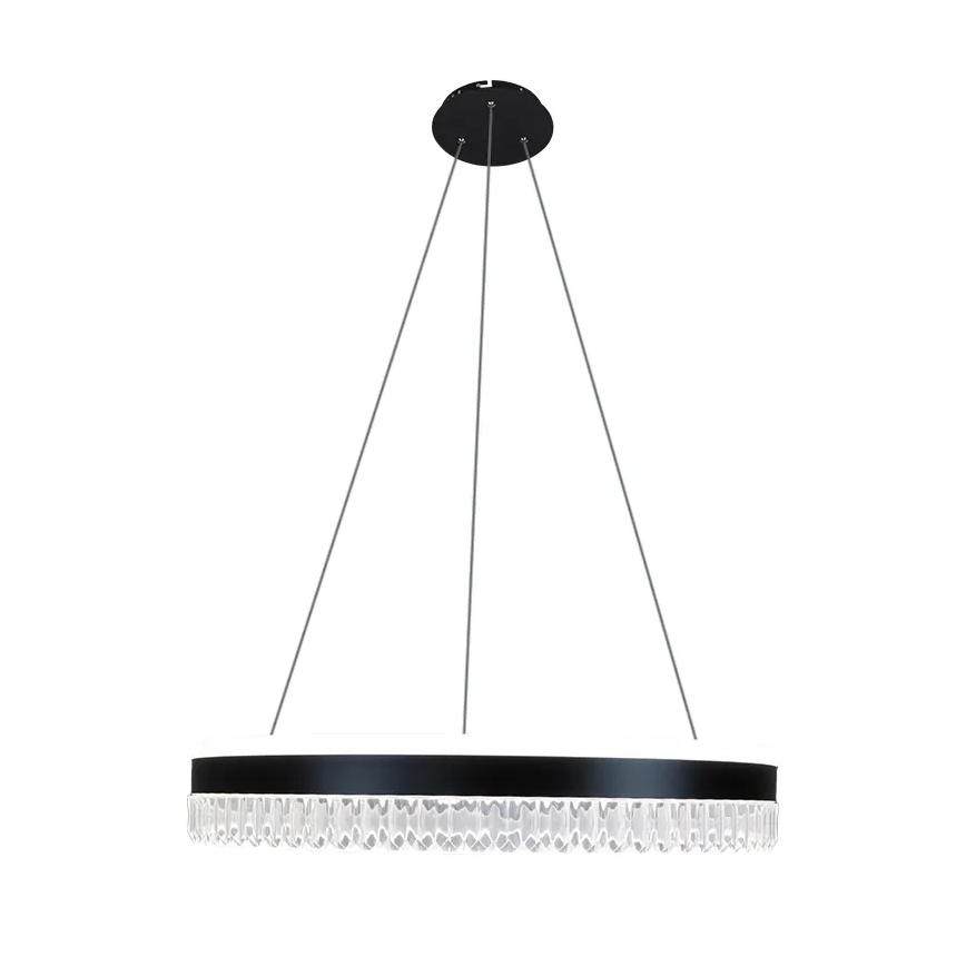 LED Pritemdomas krištolo pakabinamas sietynas LED/80W/230V 3000-6500K juodas + nuotolinio valdymo pultas