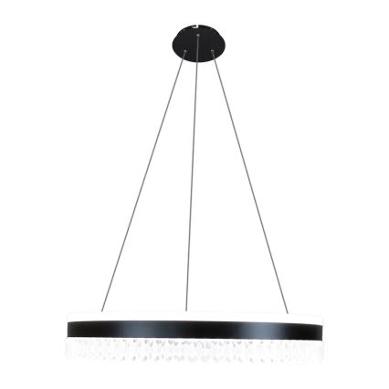 LED Pritemdomas krištolo pakabinamas sietynas LED/80W/230V 3000-6500K juodas + nuotolinio valdymo pultas