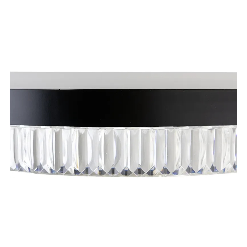 LED Pritemdomas krištolo pakabinamas sietynas LED/80W/230V 3000-6500K juodas + nuotolinio valdymo pultas