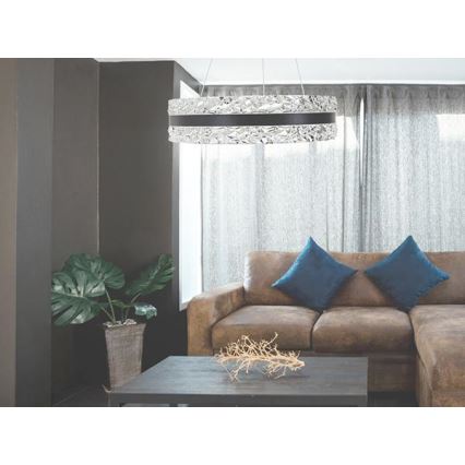 LED Pritemdomas krištolo pakabinamas sietynas LED/80W/230V 3000-6500K juodas + nuotolinio valdymo pultas