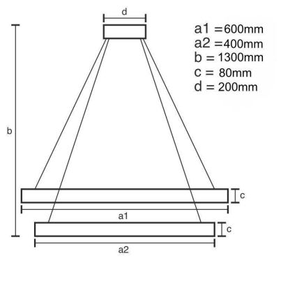 LED Reguliuojamas pakabinamas sietynas LED/80W/230V 3000-6500K + nuotolinio valdymo pultas