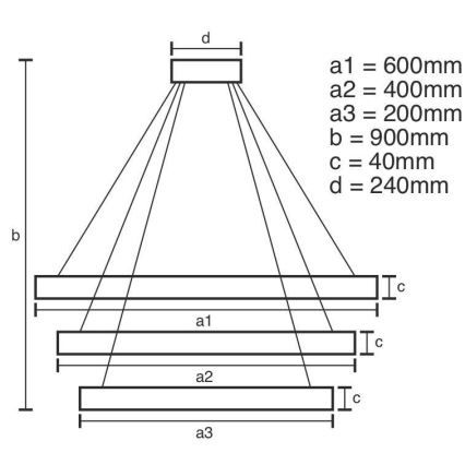 LED Reguliuojamas pakabinamas sietynas LED/85W/230V 3000-6500K diametras 60 cm + nuotolinio valdymo pultas