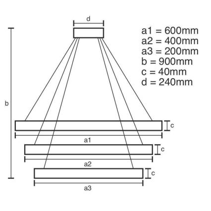 LED Reguliuojamas pakabinamas sietynas LED/85W/230V 3000-6500K diametras 60 cm + nuotolinio valdymo pultas