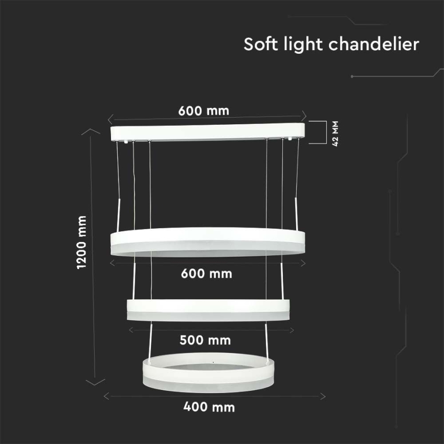 LED Reguliuojamas pakabinamas sietynas LED/86W/230V 3000K balta
