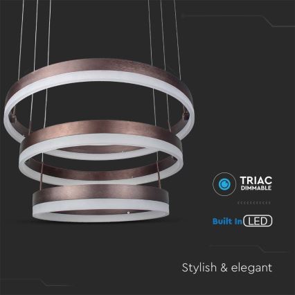 LED Reguliuojamas pakabinamas sietynas LED/86W/230V 3000K ruda