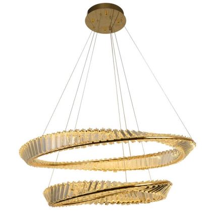 LED šviesos reguliavimas krištolas Sietynas ant stygos LED/90W/230V 3000-6500K auksas/chromas + nuotolinio valdymo pultas