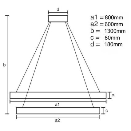 LED šviesos reguliavimas krištolas Sietynas ant stygos LED/90W/230V 3000-6500K auksas/chromas + nuotolinio valdymo pultas