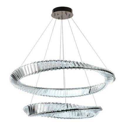 LED Pritemdomas krištolo pakabinamas sietynas LED/90W/230V 3000-6500K blizgus chromas + nuotolinio valdymo pultas