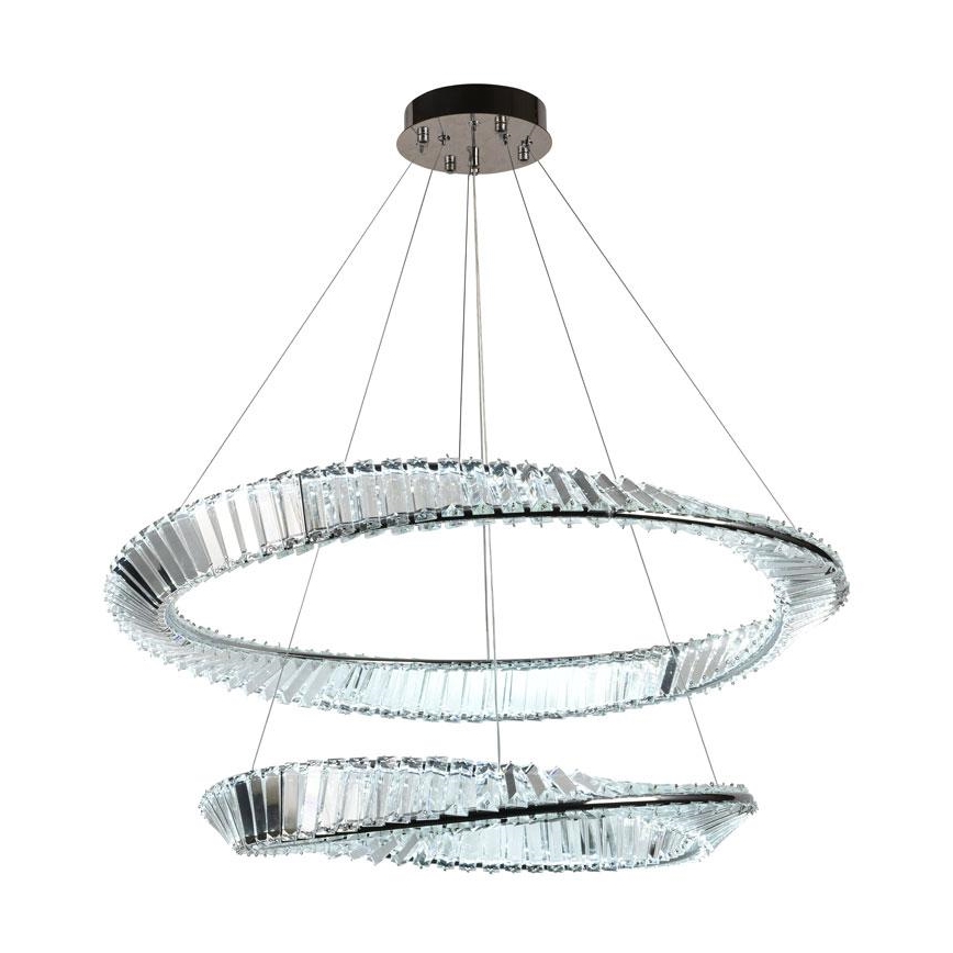 LED Pritemdomas krištolo pakabinamas sietynas LED/90W/230V 3000-6500K blizgus chromas + nuotolinio valdymo pultas