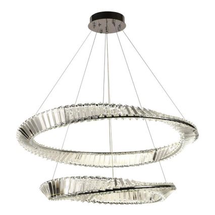 LED Pritemdomas krištolo pakabinamas sietynas LED/90W/230V 3000-6500K blizgus chromas + nuotolinio valdymo pultas