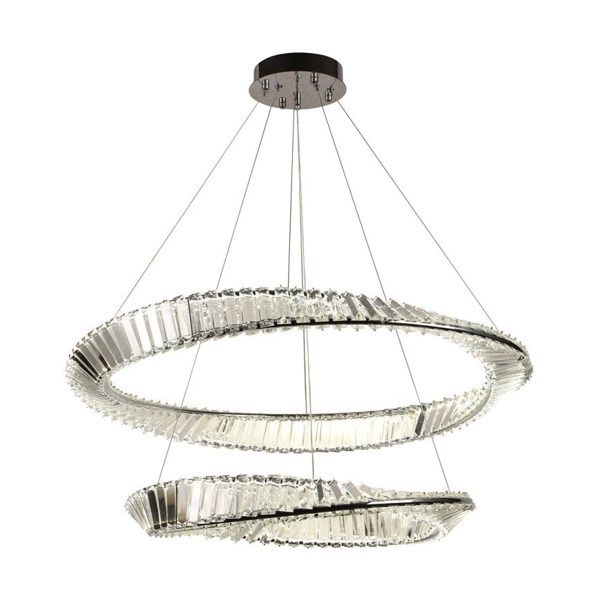 LED Pritemdomas krištolo pakabinamas sietynas LED/90W/230V 3000-6500K blizgus chromas + nuotolinio valdymo pultas