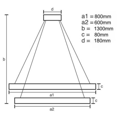 LED šviesos reguliavimas krištolas Sietynas ant stygos LED/90W/230V 3000-6500K chromas + nuotolinio valdymo pultas