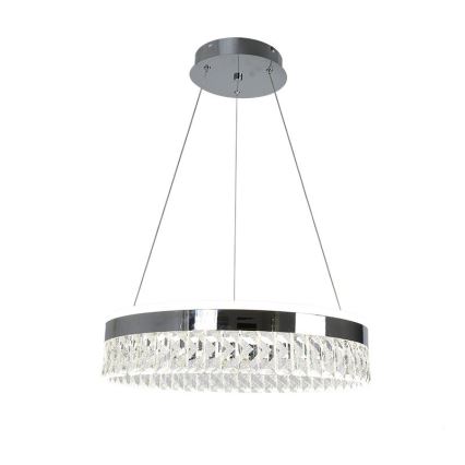 LED Pritemdomas krištolo pakabinamas sietynas LED/90W/230V 3000-6500K blizgus chromas + nuotolinio valdymo pultas