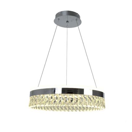 LED Pritemdomas krištolo pakabinamas sietynas LED/90W/230V 3000-6500K blizgus chromas + nuotolinio valdymo pultas