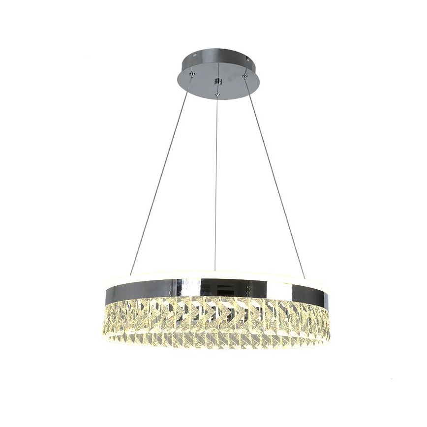 LED Pritemdomas krištolo pakabinamas sietynas LED/90W/230V 3000-6500K blizgus chromas + nuotolinio valdymo pultas