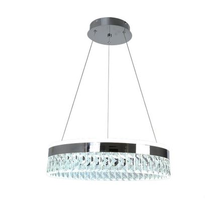 LED Pritemdomas krištolo pakabinamas sietynas LED/90W/230V 3000-6500K blizgus chromas + nuotolinio valdymo pultas