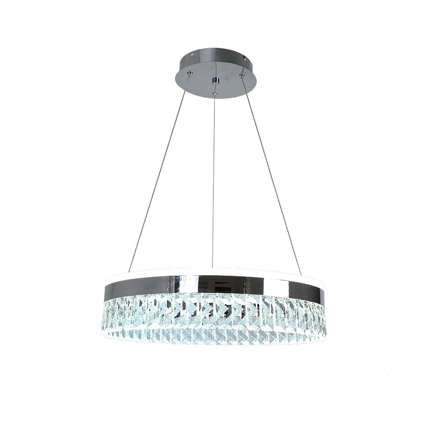 LED Pritemdomas krištolo pakabinamas sietynas LED/90W/230V 3000-6500K blizgus chromas + nuotolinio valdymo pultas