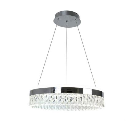 LED Pritemdomas krištolo pakabinamas sietynas LED/90W/230V 3000-6500K blizgus chromas + nuotolinio valdymo pultas
