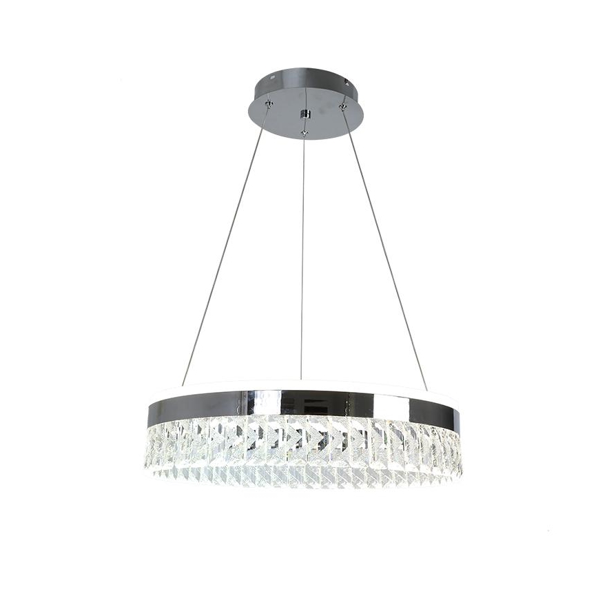 LED Pritemdomas krištolo pakabinamas sietynas LED/90W/230V 3000-6500K blizgus chromas + nuotolinio valdymo pultas