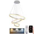 LED reguliuojamas pakabinamas šviestuvas su kabeliu LED/85W/230V 3000-6500K skersmuo 60 cm + nuotolinis valdymas