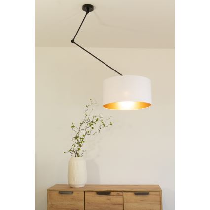 LED reguliuojamas pakabinamas šviestuvas su strypu GORTA 1xE27/60W/230V balta/auksinė