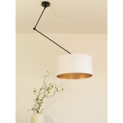 LED reguliuojamas pakabinamas šviestuvas su strypu GORTA 1xE27/60W/230V balta/auksinė