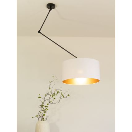 LED reguliuojamas pakabinamas šviestuvas su strypu GORTA 1xE27/60W/230V balta/auksinė