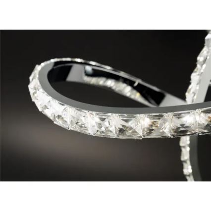 LED reguliuojamas prigludęs lubinis šviestuvas ABRO LED/26W/230V blizgus chromas