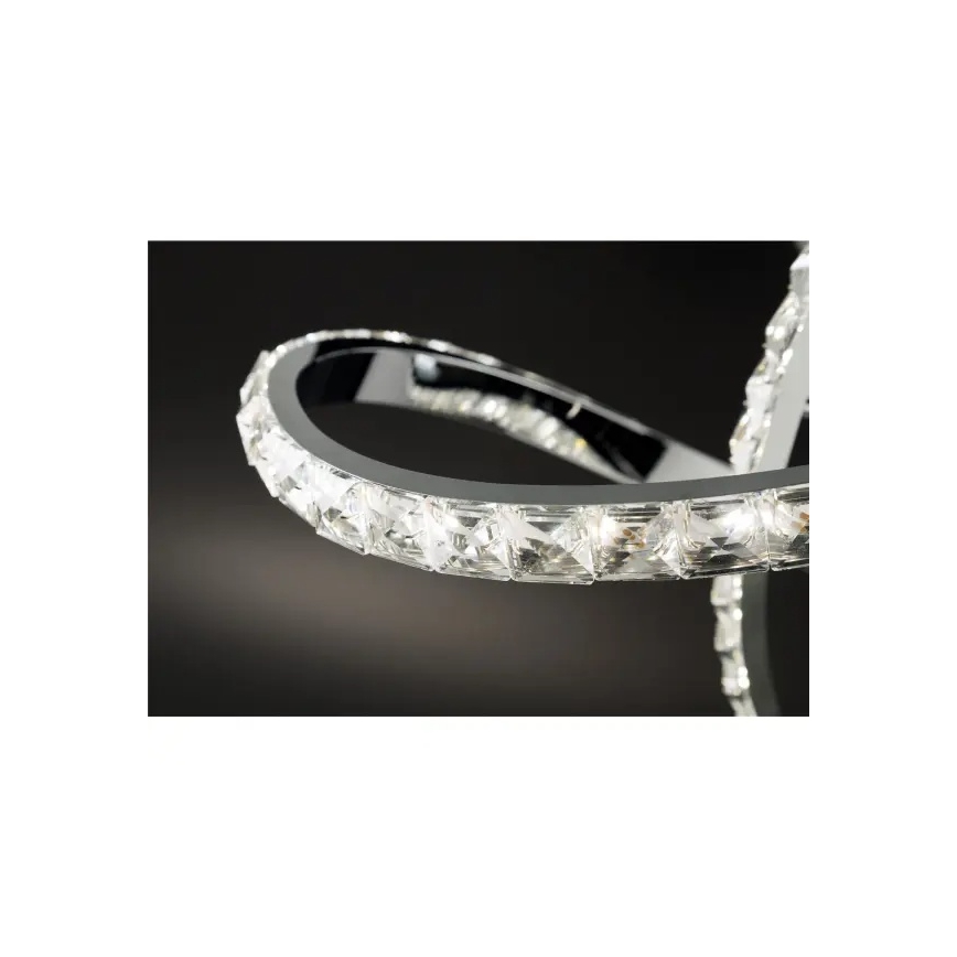 LED reguliuojamas prigludęs lubinis šviestuvas ABRO LED/26W/230V blizgus chromas