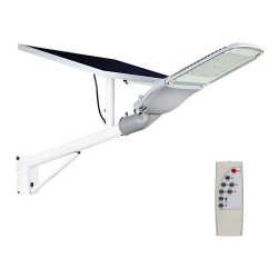 LED Reguliuojamas saulės energijos gatvių šviestuvas SAMSUNG CHIP LED/50W/9V 6000K IP65 + nuotolinio valdymo pultas