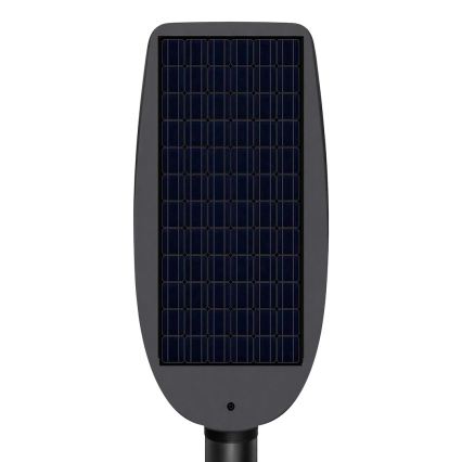 LED reguliuojama saulės gatvės lempa su jutikliu VENICE LED/200W/3,2V 12000 mAh IP65 juoda + nuotolinis valdymas