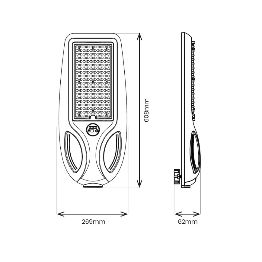 LED reguliuojama saulės gatvės lempa su jutikliu VENICE LED/200W/3,2V 12000 mAh IP65 juoda + nuotolinis valdymas