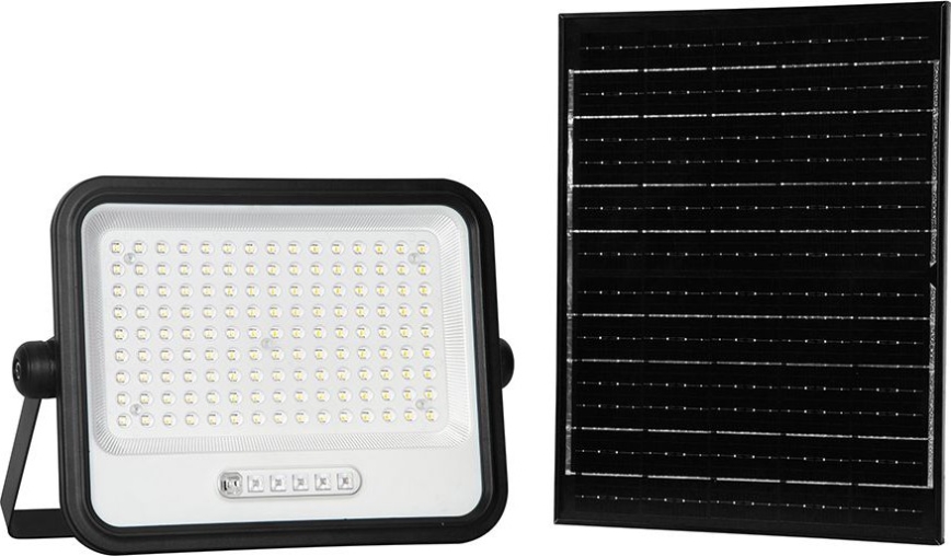 LED reguliuojamas saulės prožektorius LED/300W/3,2V 2000-8000K IP65 15000 mAh juodas + nuotolinis valdymas