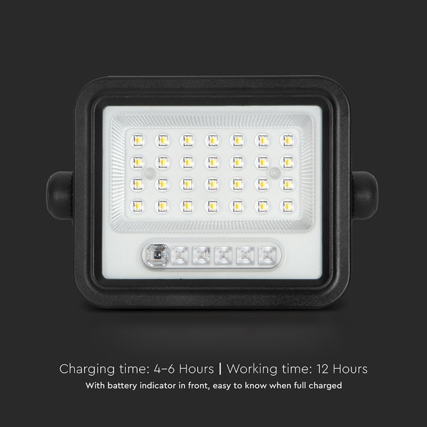 LED reguliuojamas saulės prožektorius LED/50W/3,2V 2000-8000K IP65 3800 mAh juodas + nuotolinis valdymas