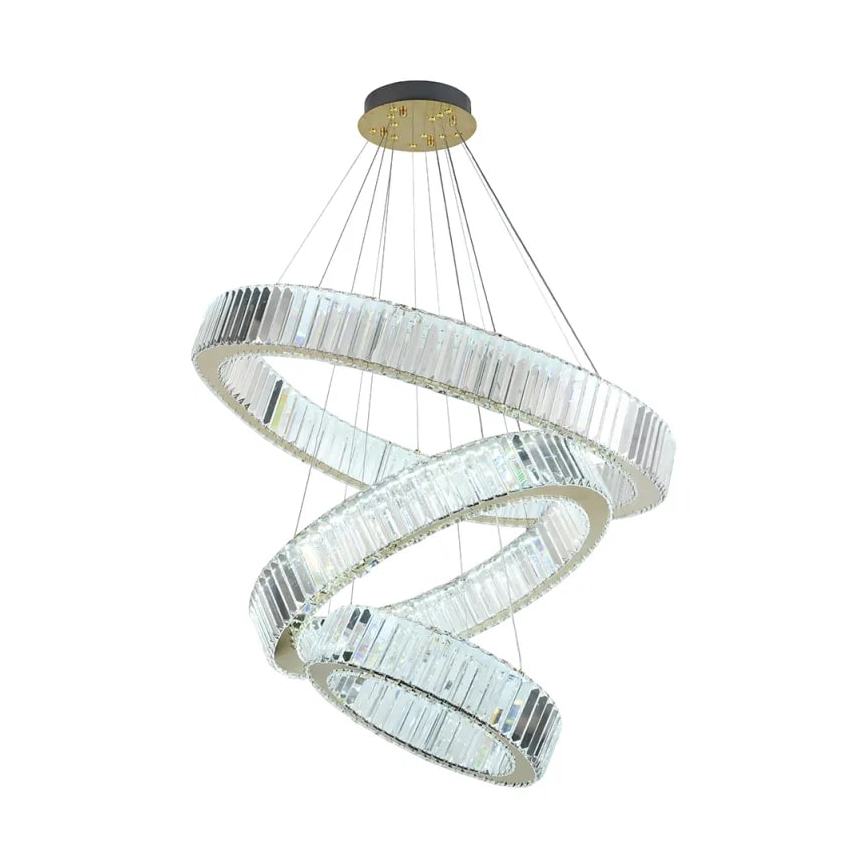 LED reguliuojamas krištolinis šviestuvas ant laido LED/115W/230V 3000-6500K chromas/auksas + nuotolinis valdymas