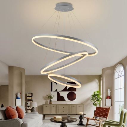 LED reguliuojamas šviestuvas ant laido LED/125W/230V 3000-6500K skersmuo 80 cm + nuotolinis valdymas