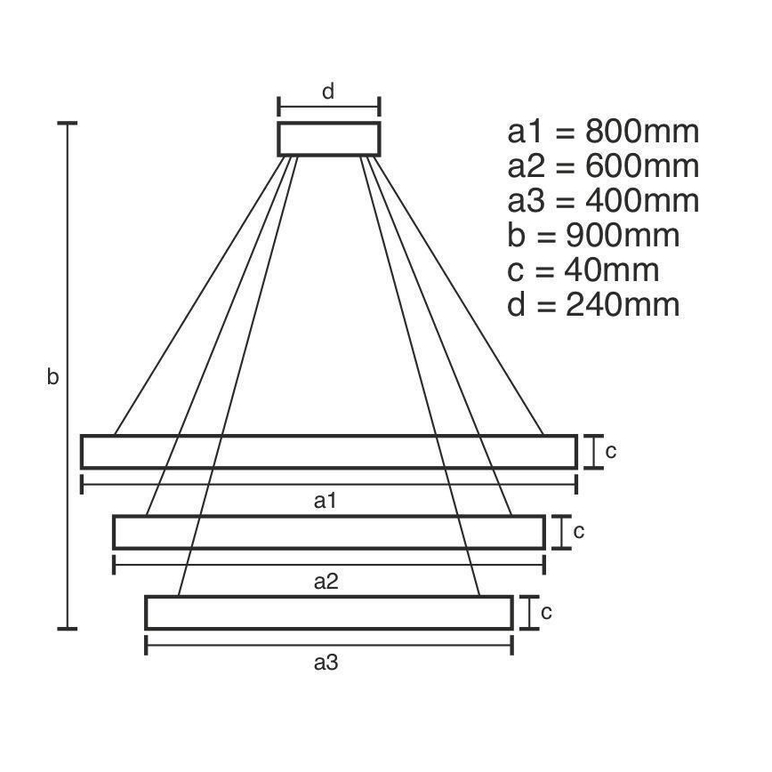 LED reguliuojamas šviestuvas ant laido LED/125W/230V 3000-6500K skersmuo 80 cm + nuotolinis valdymas