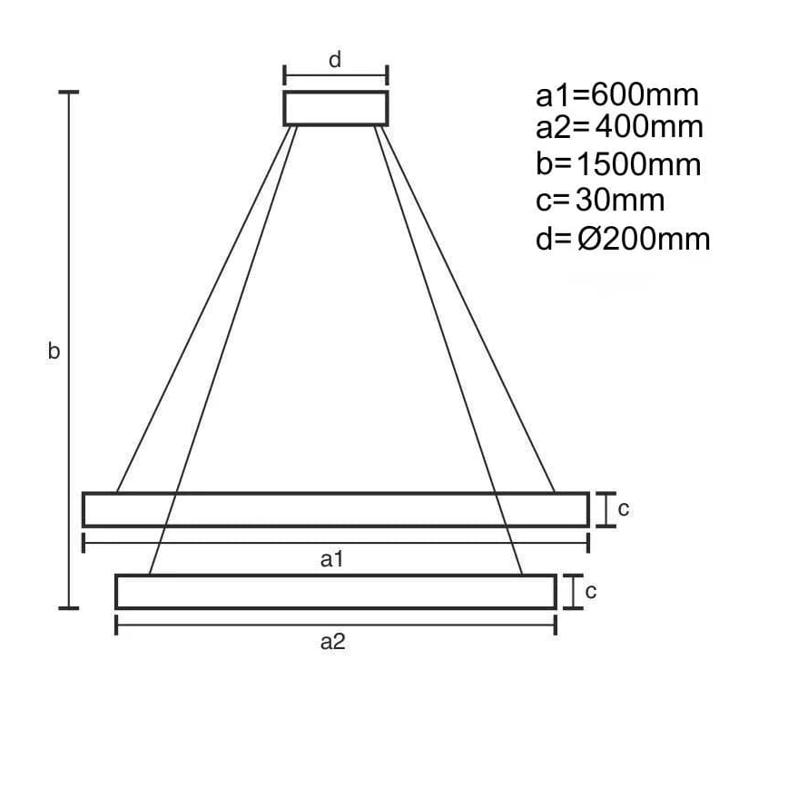LED reguliuojamas šviestuvas ant laido LED/130W/230V 3000-6500K skersmuo 60 cm + nuotolinis valdymas