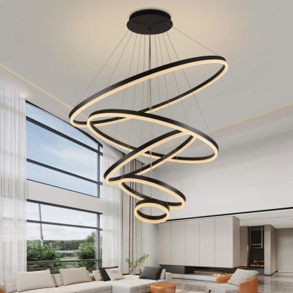 LED reguliuojamas šviestuvas ant laido LED/210W/230V 3000-6500K skersmuo 100 cm + nuotolinio valdymo pultas