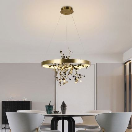 LED Reguliuojamas šviestuvas ant laido LED/40W/230V 3000-6500K auksinis + nuotolinio valdymo pultas