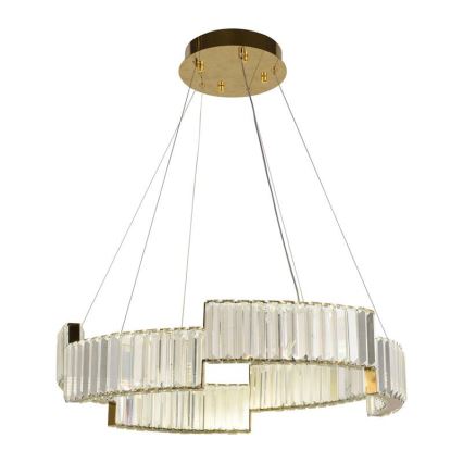 LED reguliuojamas krištolinis šviestuvas ant laido LED/40W/230V 3000-6500K auksinis + nuotolinio valdymo pultas