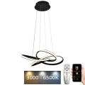 LED reguliuojamas šviestuvas ant laido LED/40W/230V 3000-6500K skersmuo 48 cm juodas + nuotolinio valdymo pultas