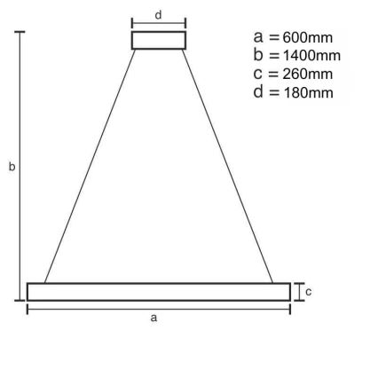 LED reguliuojamas krištolinis šviestuvas ant laido LED/40W/230V 3000-6500K + nuotolinis valdymas